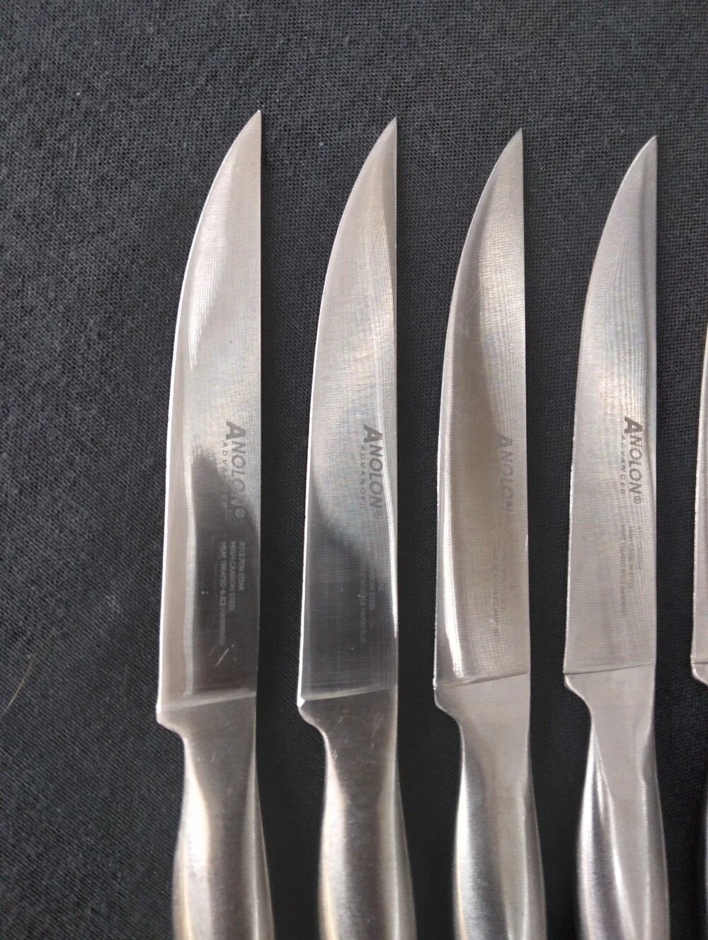 Set of 6 Analon Carbon Steel Steak Knives Heat Treated Ice Hardened 5
